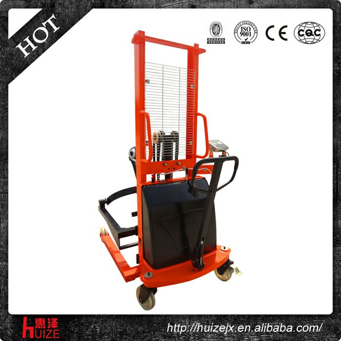 半電動(dòng)稱重油桶車（夾鐵桶，手搖翻轉(zhuǎn)倒料）